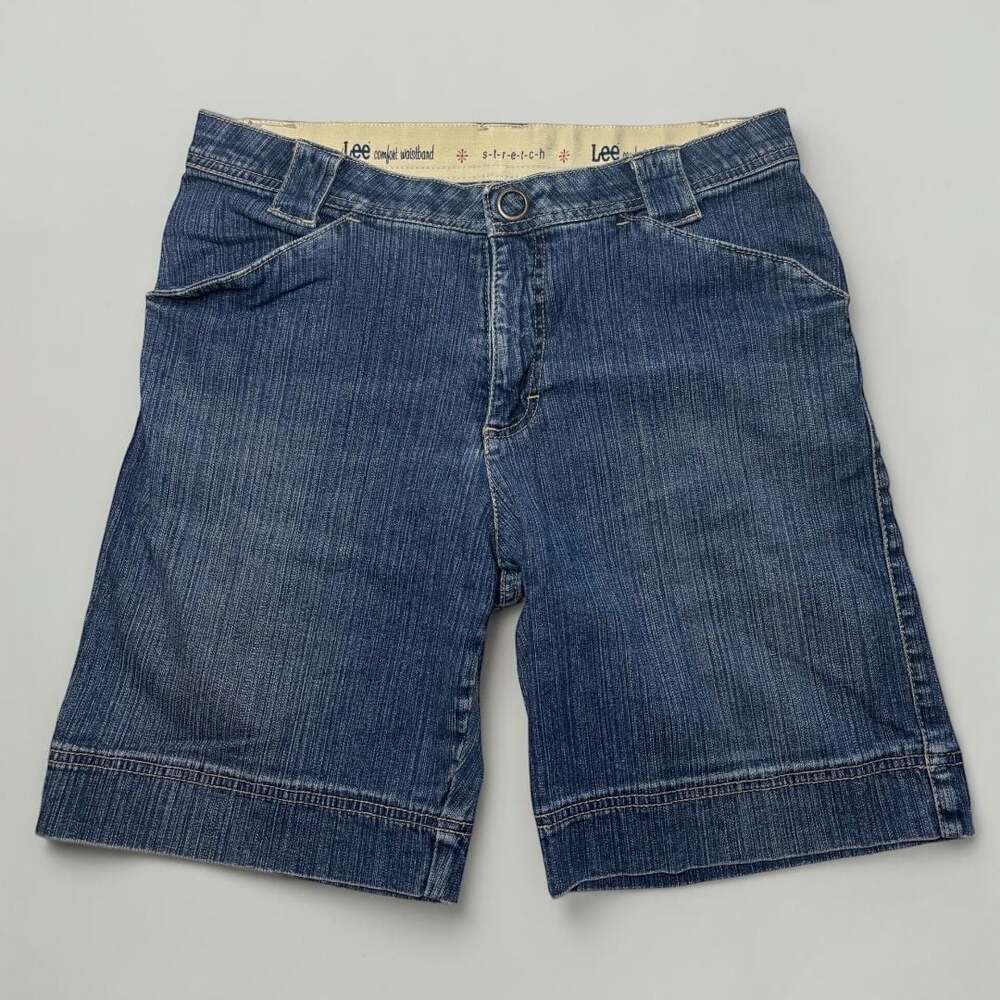 Lee Comfort Waistband Stretch Denim Utility Shorts Sz 10 P - Picture 1 of 7